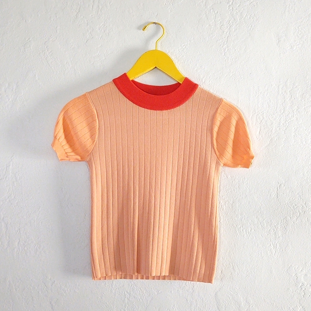 Rosehound Creamsicle Ribbed Color Block Tee
